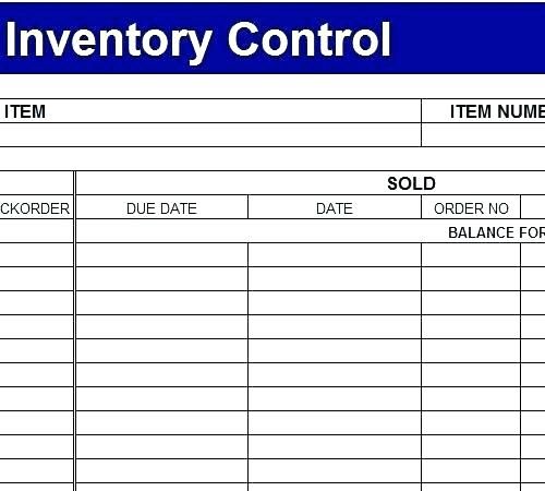 inventory spreadsheet