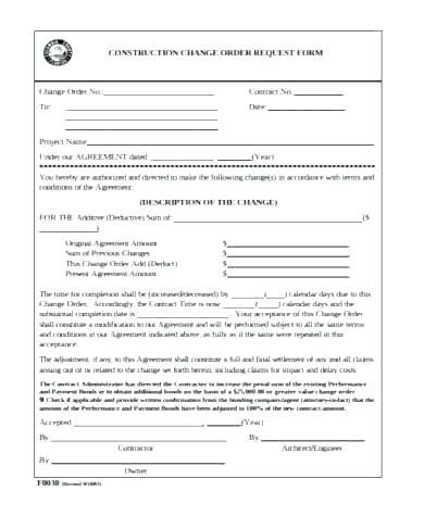 engineering change notice format note template order excel construction request form