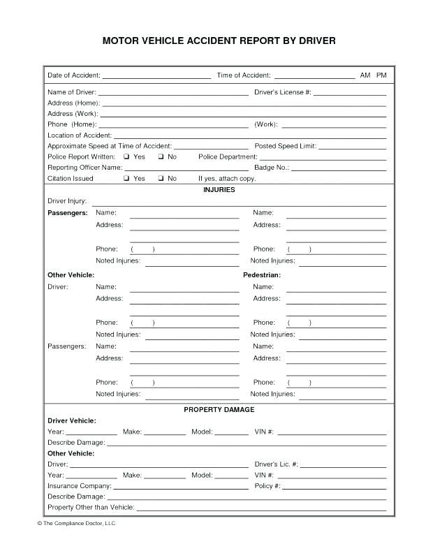 accident report form template auto injury new vehicle awesome microsoft word traffic car re accident report form