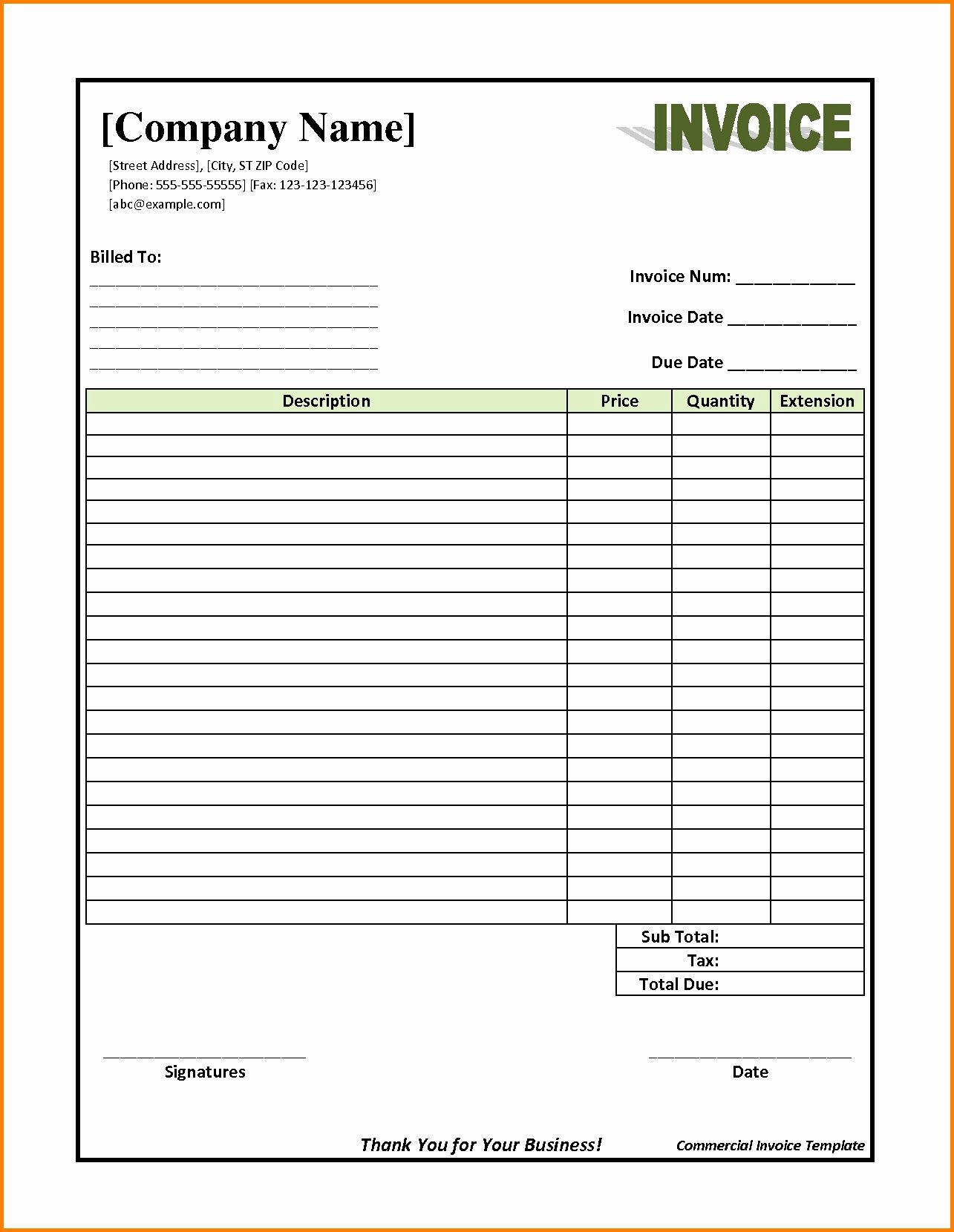 Plain Invoice Template Inspirational Plain Invoice Template Elegant Invoice form Documents Ideas