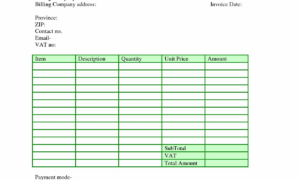 Invoice Template Pdf Fillable Also Sample Of Bill Book Zrom