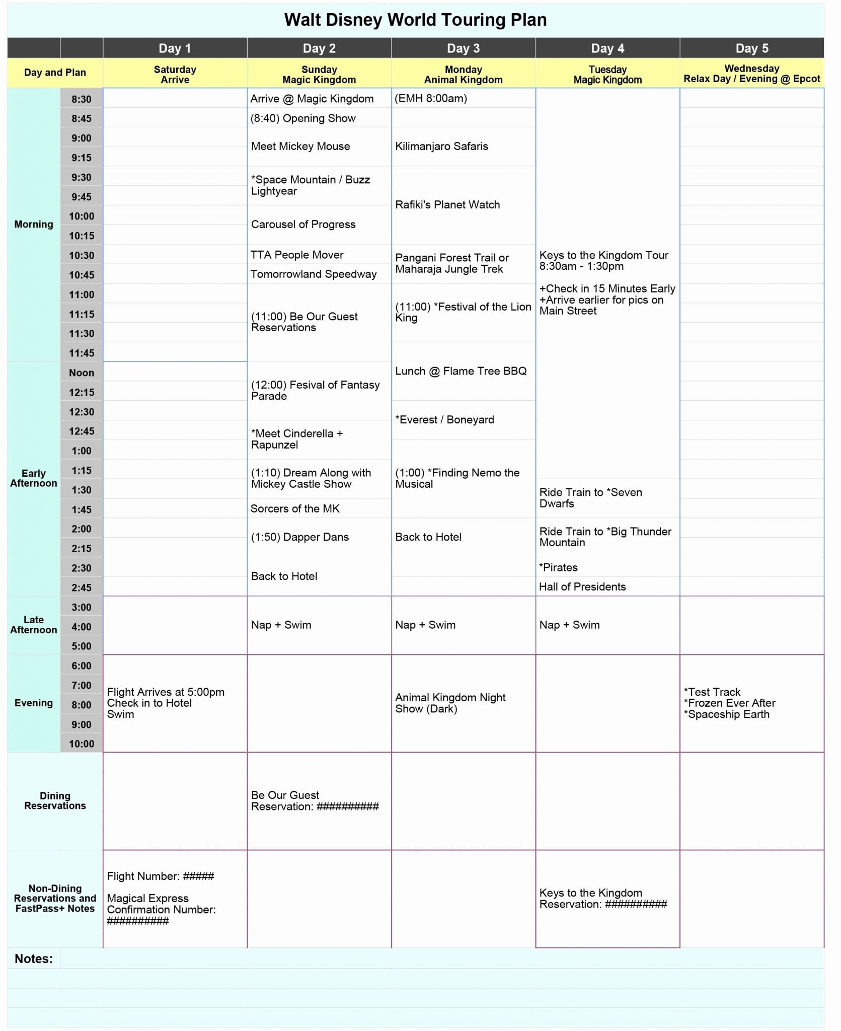 Walt Disney World Planning Spreadsheet Elegant Disney Planning Binder Printables New Walt Disney World Daily