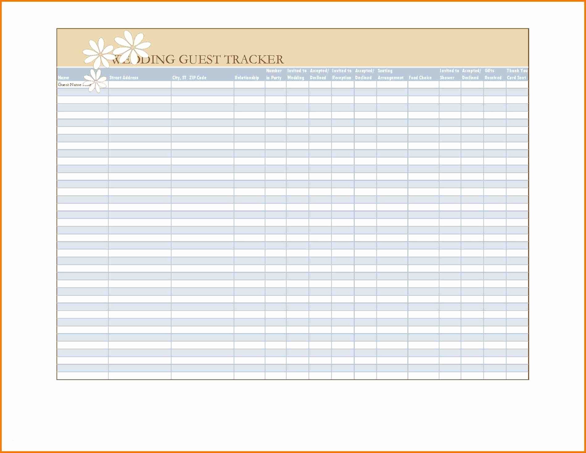 Wedding Guest List Template Excel New Wedding Invitations List Template Inspirational Wedding Invite List